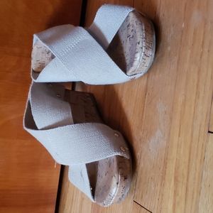 Cork style wedge shoes